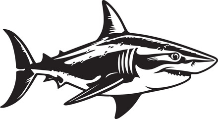 Shark, angry shark vector Illustration, SVG