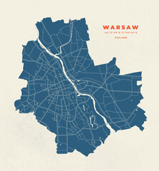 Warsaw map vector poster flyer