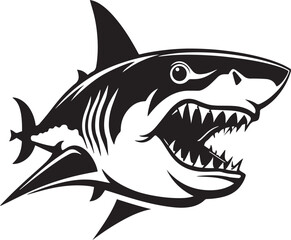Fototapeta premium Shark, angry shark vector Illustration, SVG
