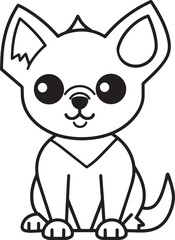Anime dog in cartoon style, anime dog, coloring page, vector Illustration, SVG
