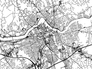 Vector road map of the city of  Lowell Massachusetts in the United States of America on a white background.