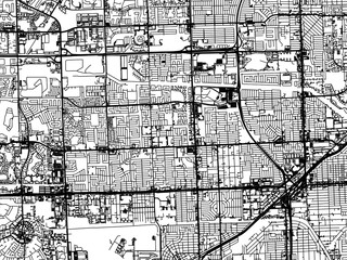 Vector road map of the city of  Miami Gardens Florida in the United States of America on a white background.