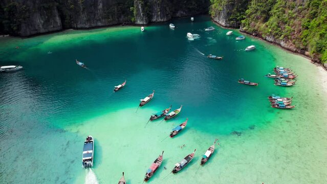 Tropical islands and longtail boats,Travel Phiphi island 