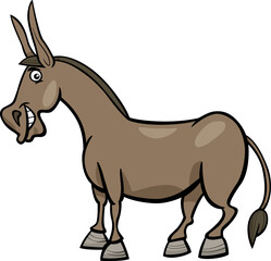 Obraz na płótnie Canvas funny cartoon donkey farm animal character
