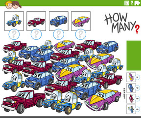 how many cartoon cars characters counting game
