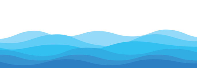 Fototapeta na wymiar Sea waves pattern. Water wave abstract design. Blue ocean wave layer
