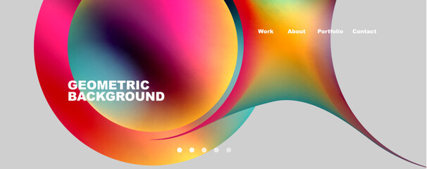 Round shapes and circles geometric abstract background. Vector Illustration For Wallpaper, Banner, Background, Card, Book Illustration, landing page