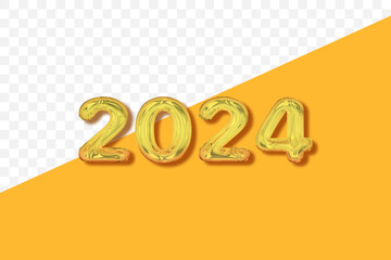 3d render 2024 gold color background vector