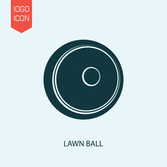 lawn ball design vector icon flat isolated illustration