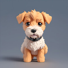 : illustration of funny cute dog welsh terrier. Generative AI