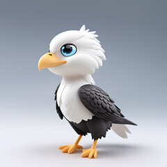 Obraz premium Cartoon character cute eagle. Generative AI