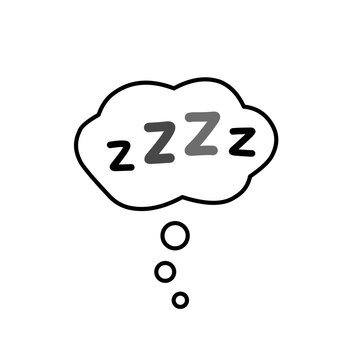 Zzz, Zzzz bed sleep snore icons, snooze nap Z sound vector effect.