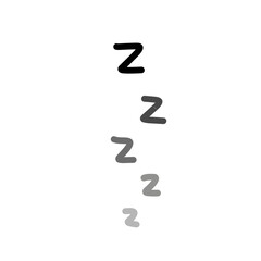 Zzz, Zzzz bed sleep snore icons, snooze nap Z sound vector effect.