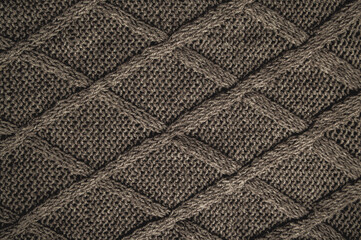 Handmade knit background with detail wool threads.