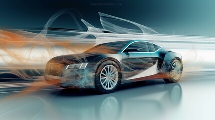 Sleek and Modern Car - Abstract 3D Rendering