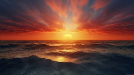 Fototapeta na wymiar Great Sunset over the Ocea