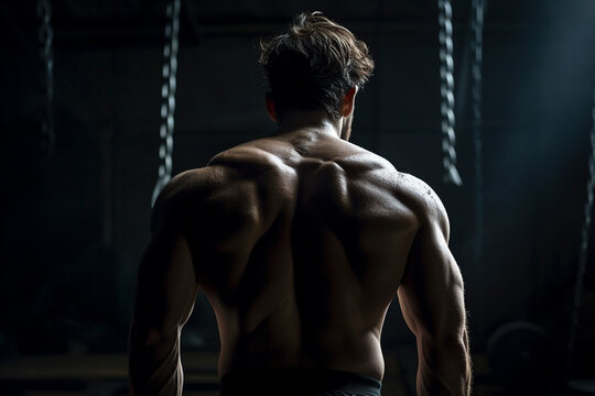 Silhouette of a Crossfit Pro - Back View Fitness Shot - Generative AI