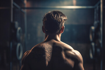 Fitness Inspiration - Beautiful Athletic Man in Gym - Generative AI