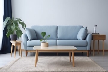 interior sofa style cushion house living room luxury lamp trendy white space three-dimensional room. Generative AI.
