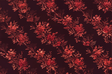 Obraz premium Artistic Design for wrapping paper, fabric, background. Art deco motif pattern with luxury climbing flowers. 