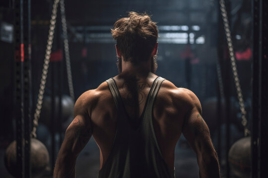 Wellness Journey - Back View of Fitness Enthusiast - Generative AI