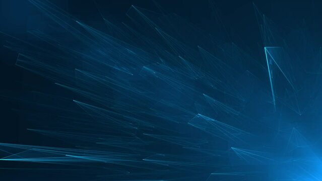 futuristic blue abstract crystal fractal plexus pattern background, technology motion concept