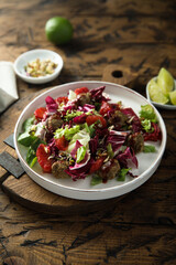 Healthy meatball salad with chickpea