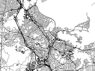 Vector road map of the city of  Quincy Massachusetts in the United States of America on a white background.