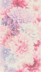 Fototapeta na wymiar Beautiful delicate flowers for wallpaper background. Digital art. Generative Ai