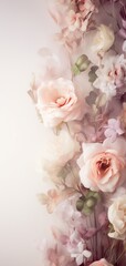 Obraz na płótnie Canvas Beautiful delicate flowers for wallpaper background. Digital art. Generative Ai