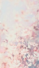 Fototapeta na wymiar Beautiful delicate flowers for wallpaper background. Digital art. Generative Ai