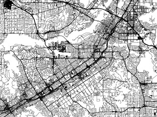 Vector road map of the city of  Riverside California in the United States of America on a white background.