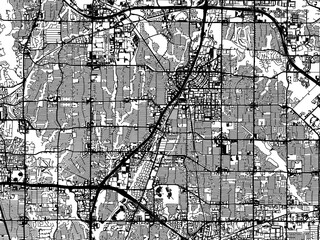 Vector road map of the city of  Richardson Texas in the United States of America on a white background.