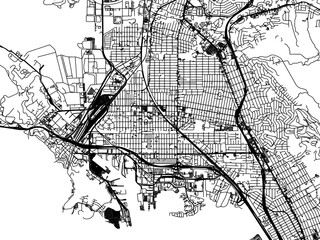 Vector road map of the city of  Richmond California in the United States of America on a white background.