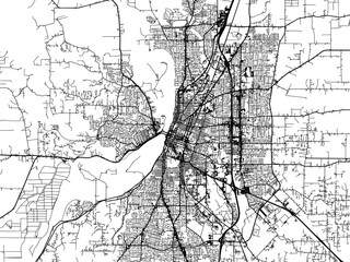 Vector road map of the city of  Salem Oregon in the United States of America on a white background.