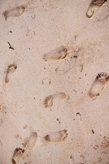 Footprints on the sand of the ocean, texture for a layout