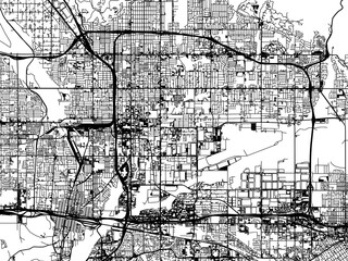 Vector road map of the city of  San Bernardino California in the United States of America on a white background.