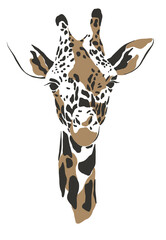 Obraz premium Giraffe safari animal jungle park tropic Africa savanna graphic art line print clipart scrapbooking sketch wild nature 