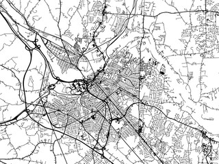 Vector road map of the city of  Schenectady New York in the United States of America on a white background.