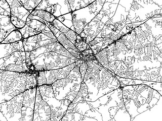 Obraz premium Vector road map of the city of Spartanburg South Carolina in the United States of America on a white background.
