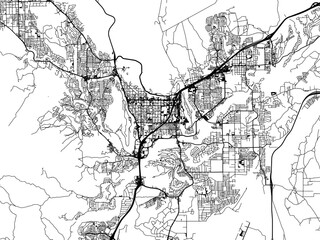 Vector road map of the city of  St. George Utah in the United States of America on a white background.