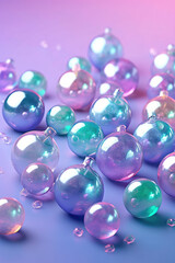 Colorful glass marbles in close up view. Generated AI.