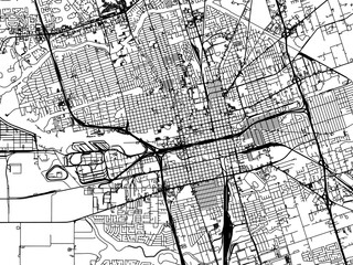 Vector road map of the city of  Stockton California in the United States of America on a white background.
