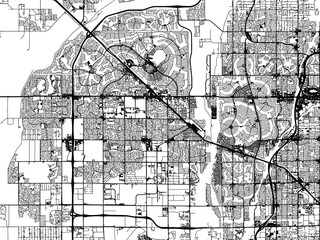 Fototapeta premium Vector road map of the city of Surprise Arizona in the United States of America on a white background.