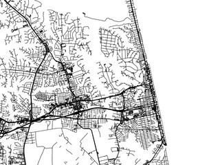 Naklejka premium Vector road map of the city of Virginia Beach Virginia in the United States of America on a white background.