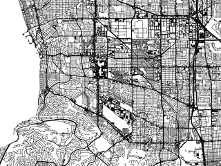 Naklejka premium Vector road map of the city of Torrance California in the United States of America on a white background.