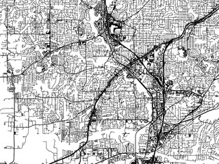 Vector road map of the city of  Tigard Oregon in the United States of America on a white background.