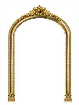 Gold classic frame of the rococo baroque door