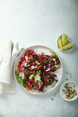 Healthy meatball salad with chickpea