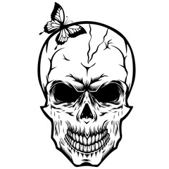 skull svg,  Vector illustration